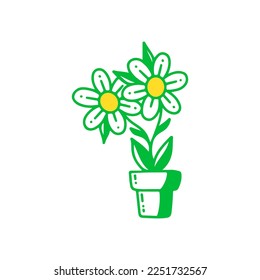 green flower tree vector illustration
