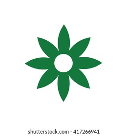 Green flower vector icon illustration