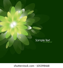 Green Flower. Vector Illustration.