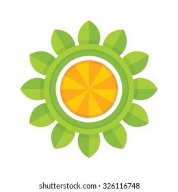Green flower - vector logo concept illustration. Nature ecology sign. Design element. 