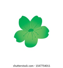 green flower vector logo design