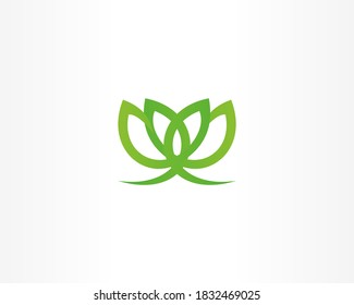 green flower vector logo design template