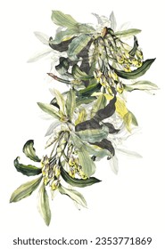 Green flower , vector work , screen print , fabric print pattern