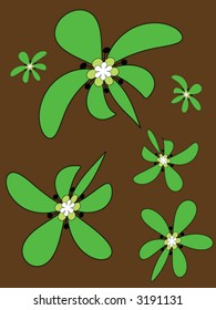 green flowers abstract background