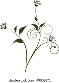 green flowers decoration isolated on white