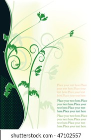 green flowers decoration with place for text
