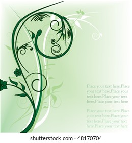 green flowers decoration with place for text