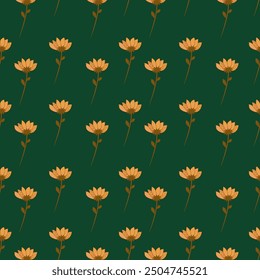 Green  flowers.  gold   pattern fabric 