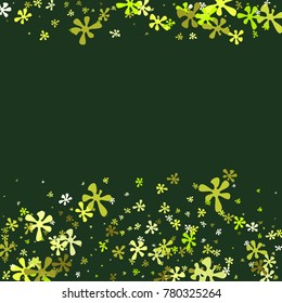 Green flowers on a Green background. Abstraction with flowers. Spring. A scattering of confetti. Plant. Nature. Summer.