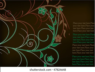 green flowers on dark background