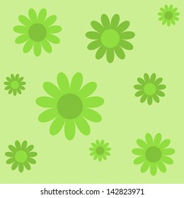 green flowers  on green texture background