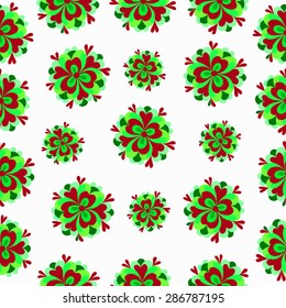 green flowers on a white background pattern