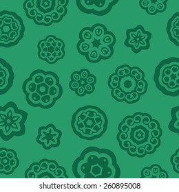 Green flowers pattern fantasy style