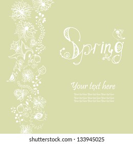 green flowers , seamless background, floral background, flowers, summer pattern