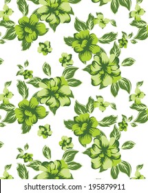 Green flowers with a simple background.