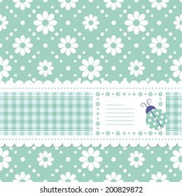 green flowery greeting card