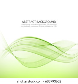 Green flowing lines in the waveform.Abstract background wave.