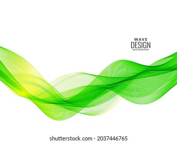 Green flowing stylish wave in white background illustration pattern vector