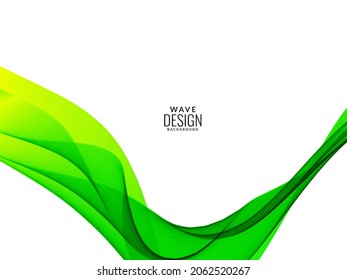 Green flowing stylish wave in white background illustration pattern vector