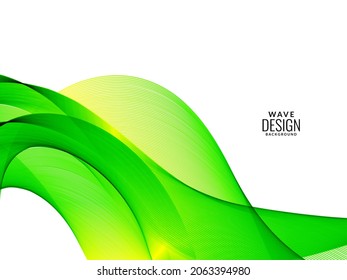 Green flowing stylish wave in white background illustration pattern vector