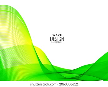 Green flowing stylish wave in white background illustration pattern vector