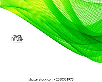 Green flowing stylish wave in white background illustration pattern vector