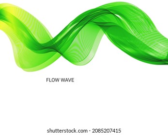Green flowing stylish wave in white background illustration pattern vector