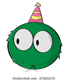 green fluffy ball 