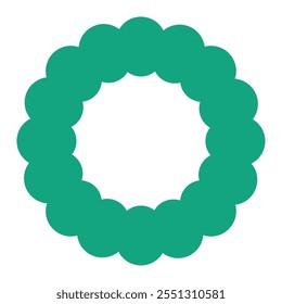 ícone verde de forma geométrica de círculo fofo isolado