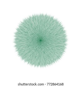 Green Fluffy Vector Hair Ball