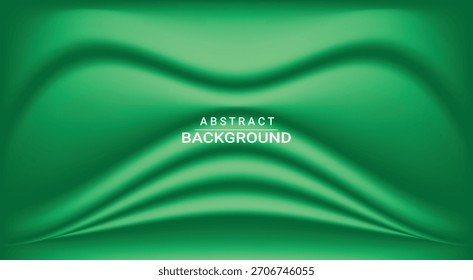 Green Fluid Abstract Background. Vibrant Wavy Gradient Vector Design