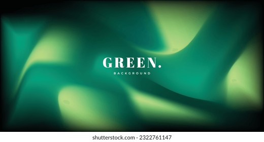 Green fluid gradient mesh background template copy space. Colour gradation backdrop design for magazine, poster. banner, landing page, brochure, cover, website, leaflet, or flyer.