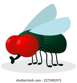 ilustración del vector de la mosca verde