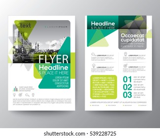 Green Flyer Brochure Leaflet Poster Cover Design Layout Vector Template In A4 Size