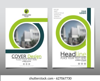 Green flyer cover business brochure vector design, Leaflet advertising abstract background, Modern poster magazine layout template, Annual report for presentation.