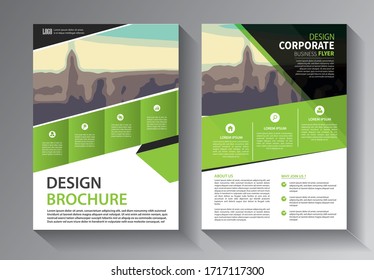 plantilla de folleto verde para el folleto de diseño, el libro de presentación o el informe anual con un tamaño de 4
