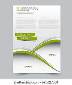 Green flyer vector design template set. Business brochure. Annual report or magazine cover