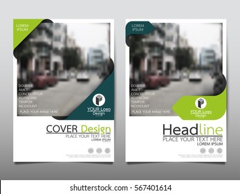 Green fold flyer cover business brochure vector design, Leaflet advertising abstract background, Modern poster magazine layout template, Annual report for presentation.