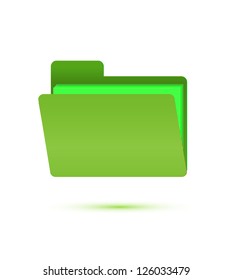 Green Folder Icon On White Stock Vector (Royalty Free) 126033479 ...