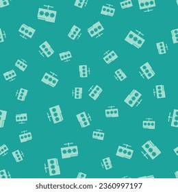 Green Folder with password notification icon isolated seamless pattern on green background. Cyber defense. Security, safety, protection concept.  Vector
