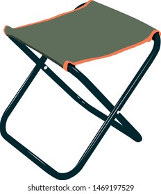 Green Folding Chair Realistic Vector Illustration