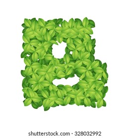 Green foliage alphabet letter vector