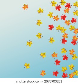 Vector azul de fondo de follaje verde. Deja Ilustración De Temporada. Planta de tapiz otoñal. Tarjeta floral terrestre.