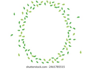 Green Foliage Background White Vector. Plant Wild Design. Vitality Frame. Light Green Fresh Texture. Sheet Flavor.