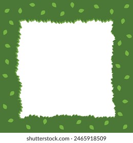 Green Foliage Square Frame. Design and decorative elements concept vector art