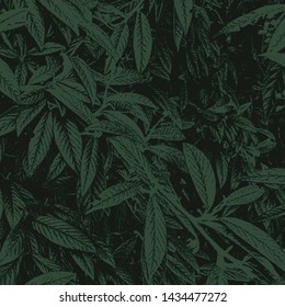 Green foliage texture, leaf nature background. vector illustration