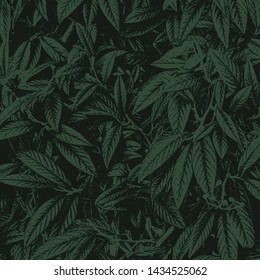 Green foliage texture, leaf nature background. vector illustration