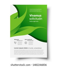 Green foliage theme Flyer Brochure cover template 