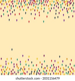 Grüner Blattvektor, beiger Hintergrund. Herbstkarte Confetti Bio. Leaf-Muster im November. Orange Confetti Texture.