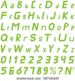 Green fonts soft sloping style hand work for commerce use and other.